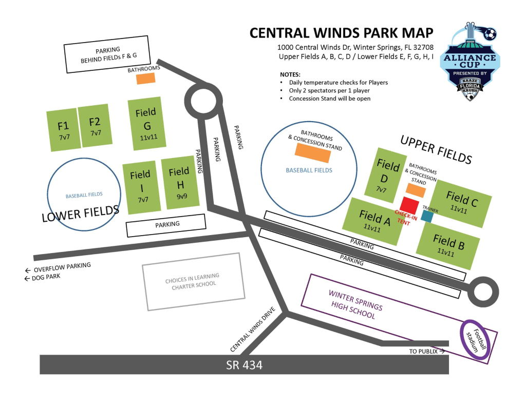 Central Winds Park Map